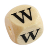 1 Stk. Buchstabenperle - Holzwürfel 10mm - W