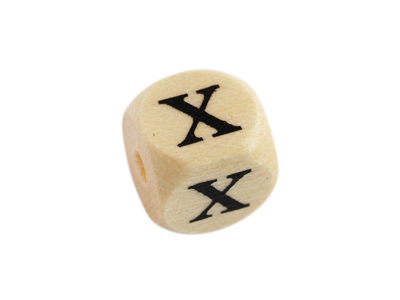 Holzwürfel Perle Buchstabe X
