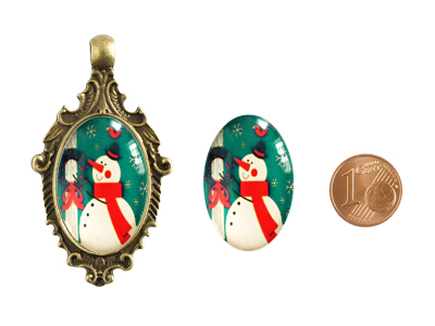 Cabochons mit Motiv 20x30mm mit Größenvergleich