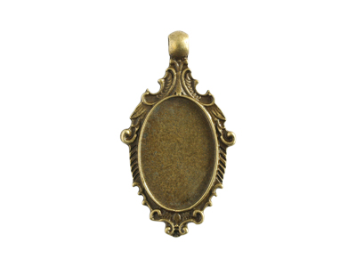 Anhängerrohling antikmessing für Cabochons 20x30mm