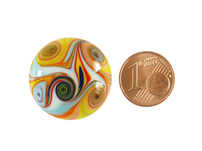Murano Glas Cabochon, Bild 4 mit Größenvergleich