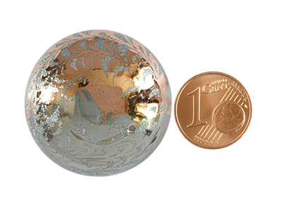 Murano Glas Cabochon, Bild 4 mit Größenvergleich