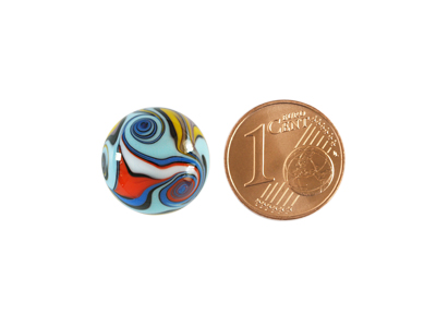 Murano Glas Cabochon, Bild 4 mit Größenvergleich