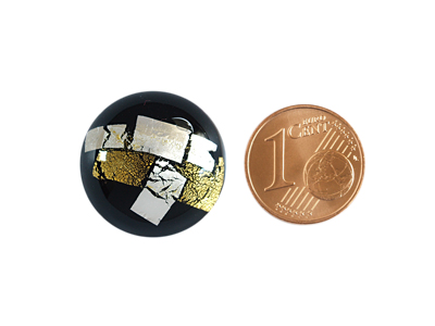 Murano Glas Cabochon, Bild 4 mit Größenvergleich