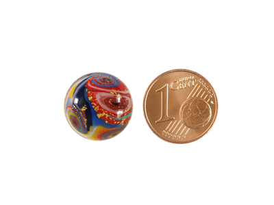 Murano Glas Cabochon, Bild 4 mit Größenvergleich
