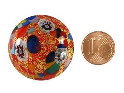 Murano Glas Cabochon, Bild 4 mit Größenvergleich