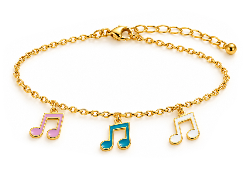 Armband mit drei bunten Musiknoten