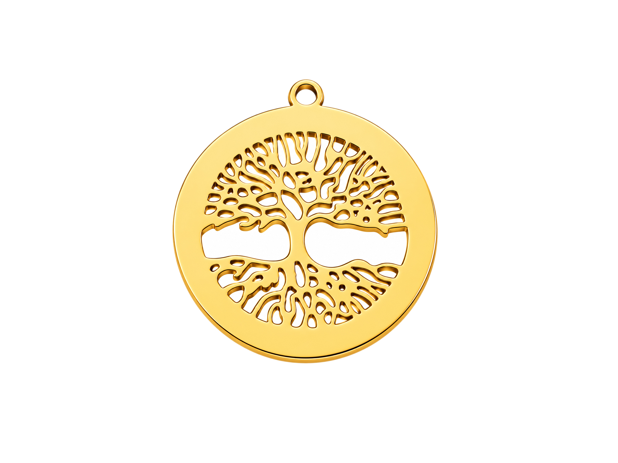 goldener Schutzanhänger, Medaillon Baum des Lebens 18mm