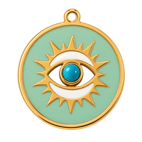Schmuckanhänger Auge der Sonne 15mm, Edelstahl poliert, gold