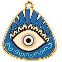 Schmuckanhänger Schutzauge Nazarius ~30x27mm, Edelstahl, gold