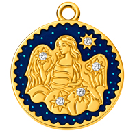 Sternzeichenanhänger JUNGFRAU 15mm, Edelstahl poliert, gold