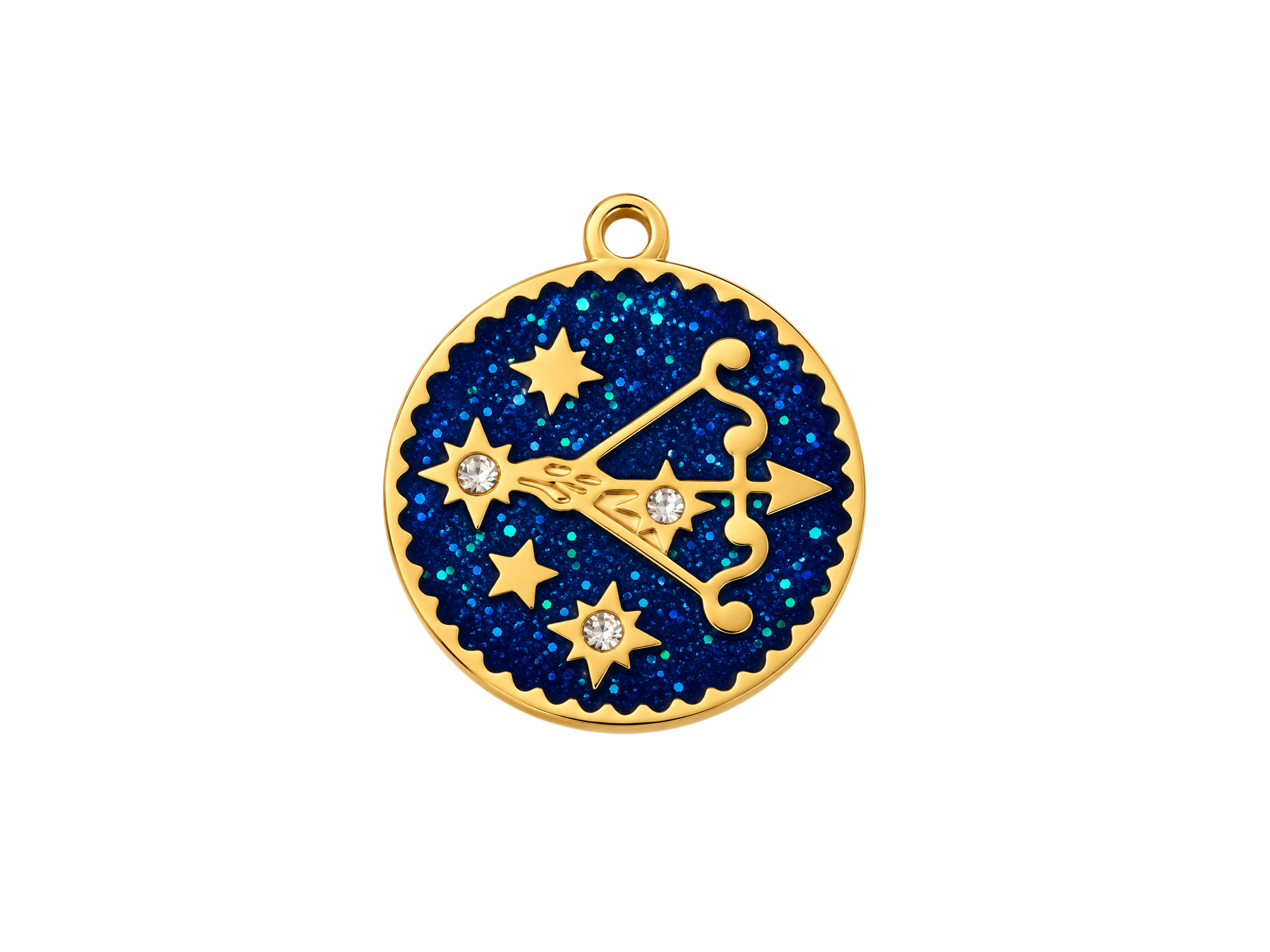 goldener Sternzeichenanhänger Schütze 15mm