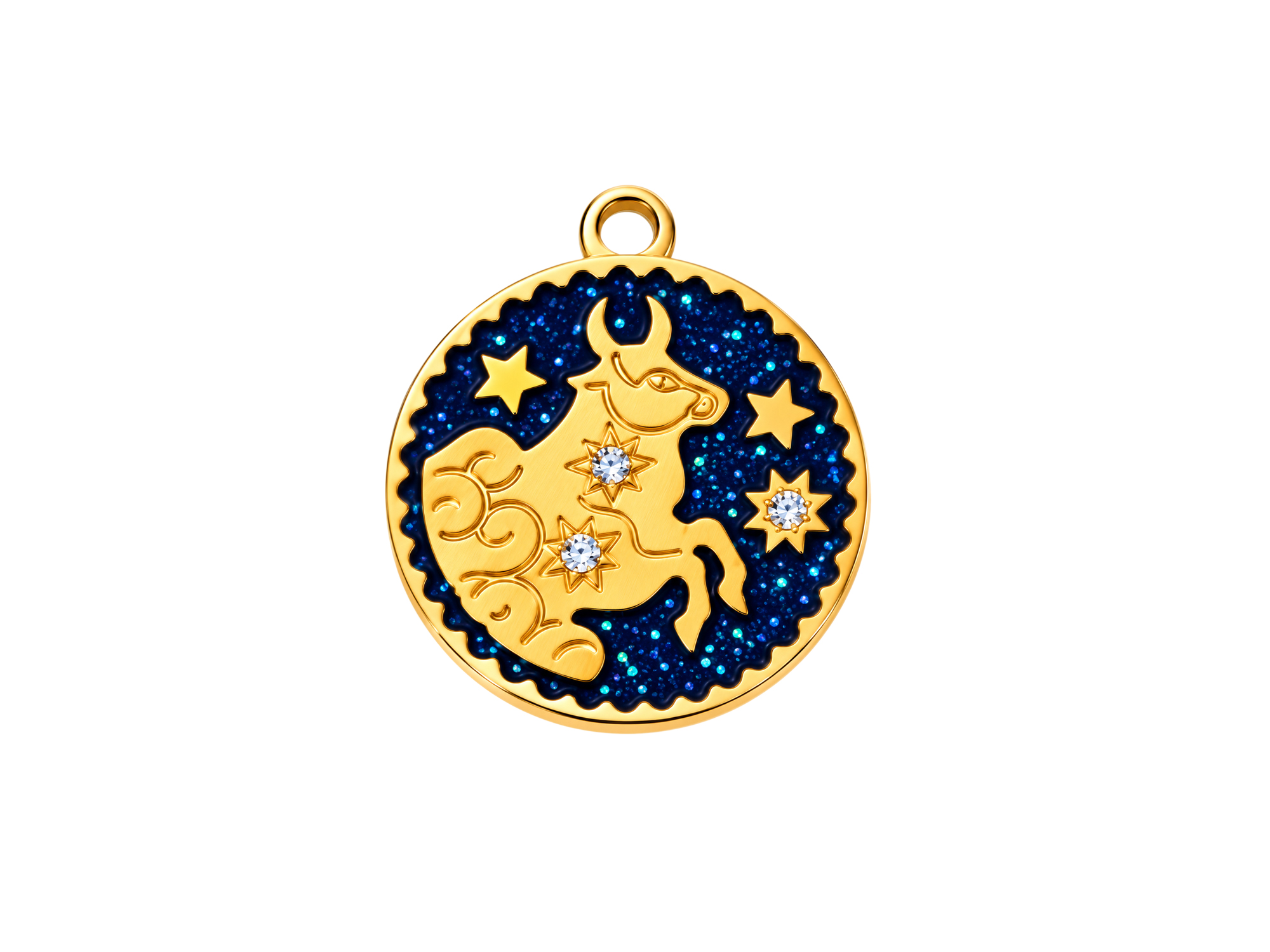 golden zodiac sign charm Taurus 15mm