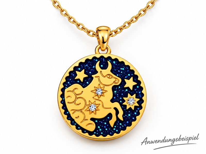 taurus zodiac sign charm – example on a delicate necklace