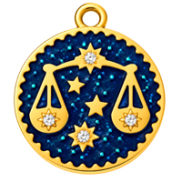 Sternzeichenanhänger WAAGE 15mm, Edelstahl poliert, gold