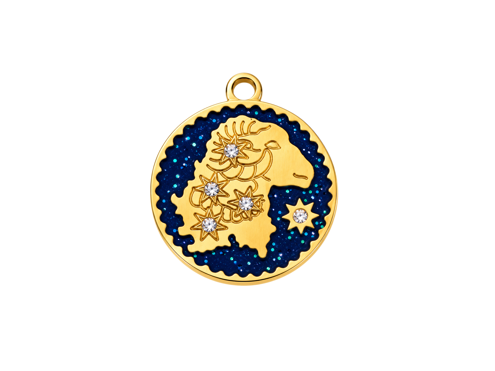 golden zodiac sign charm ARIES 15mm