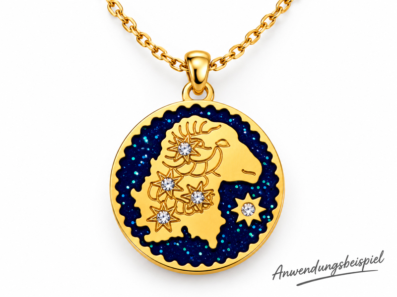 Aries zodiac sign charm – example on a delicate necklace