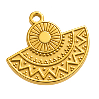Schmuckanhänger Fächer ~15x13mm, Edelstahl poliert, gold