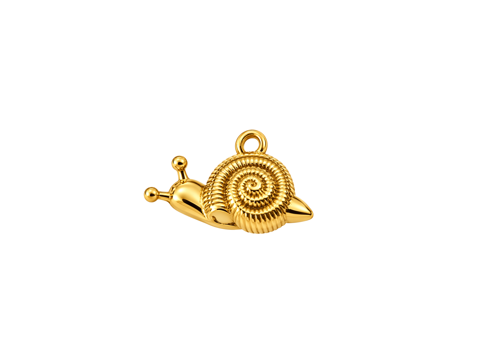 small golden snail jewelry pendant 12mm