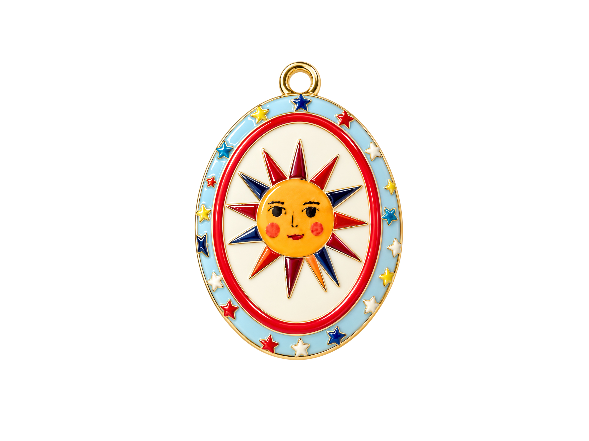 oval jewelry pendant with sun design 22×15mm