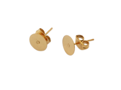 goldene Ohrstecker aus Edelstahl mit 8mm Klebefläche