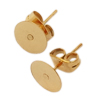 10 Stück Ohrstecker mit 8mm Klebefläche, Edelstahl, gold