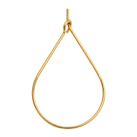 5 Paar dünner Creolen, Tropfen ~30x20x0,65mm - Edelstahl, gold