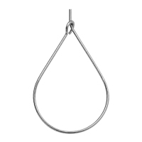 5 Paar dünner Creolen, Tropfen ~30x20x0,65mm - Edelstahl
