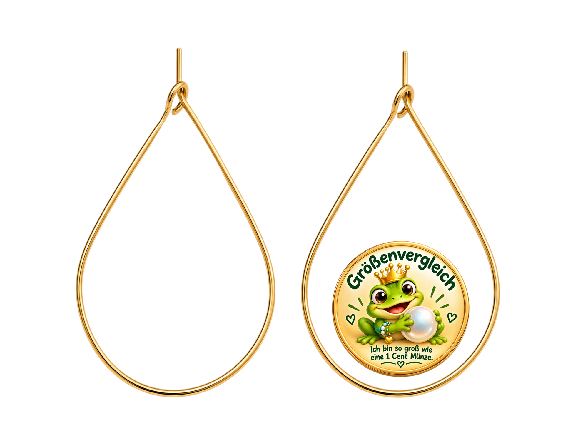 goldene Creolen Rohlinge Basis tropfenförmig 40x25mm - Größe