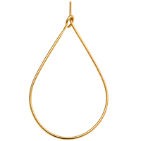 5 Paar dünner Creolen, Tropfen ~40x25x0,7mm - Edelstahl, gold