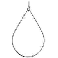 5 Paar dünner Creolen, Tropfen ~40x25x0,7mm - Edelstahl