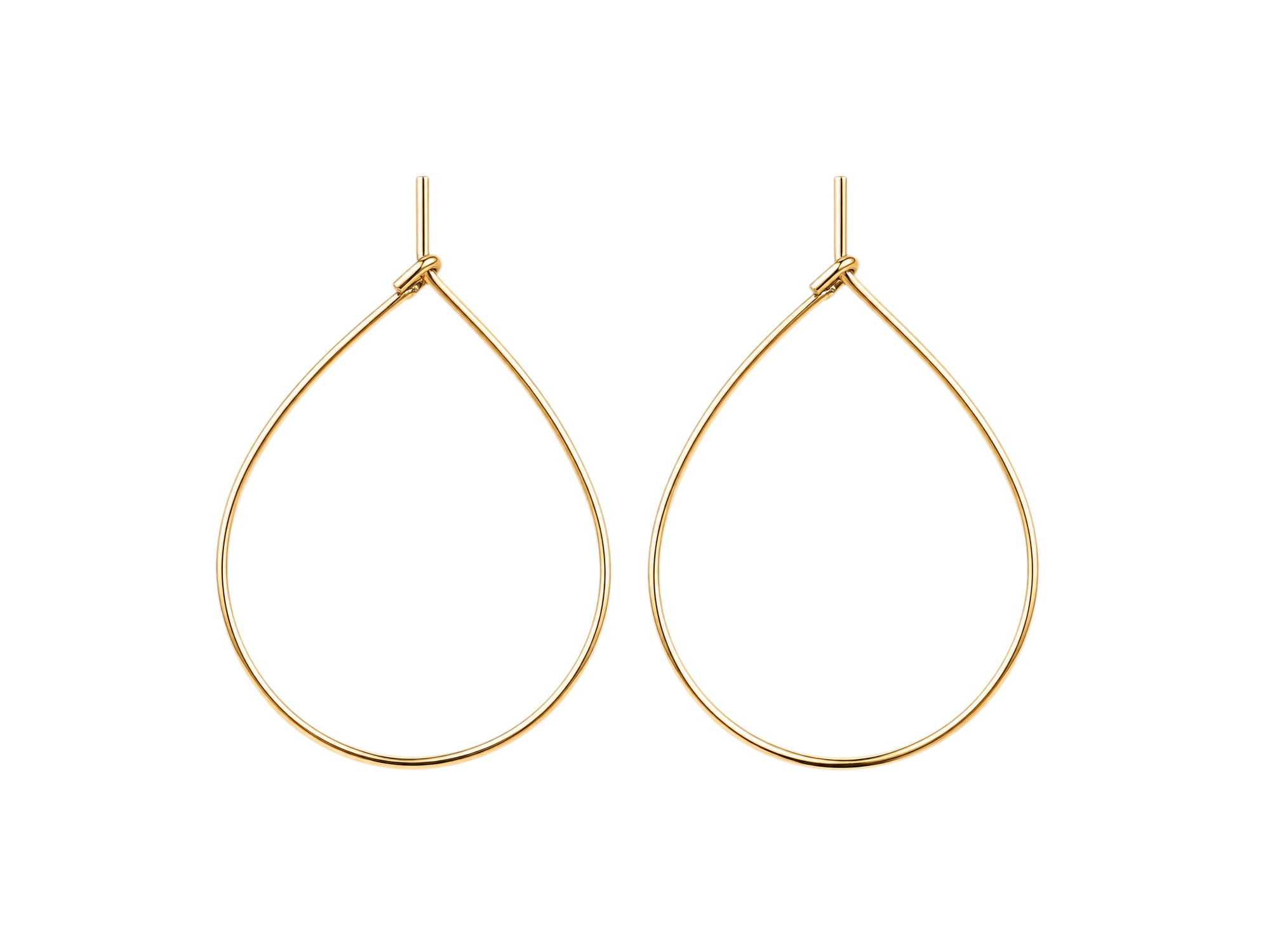 golden hoop earring frames, teardrops ~40×30mm for DIY earri