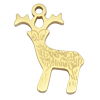 Anhänger Hirsch ~15x12mm, Edelstahl poliert, gold