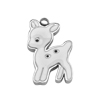 Anhänger weißes Bambi Reh ~14x9mm, Edelstahl poliert