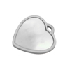 Anhänger Herz mit Perlmutt ~10x10mm, Edelstahl poliert