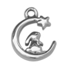 Anhänger Hase im Mond ~12x10mm, Edelstahl poliert