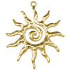 Anhänger Sonne ~40x33mm, Edelstahl poliert, gold