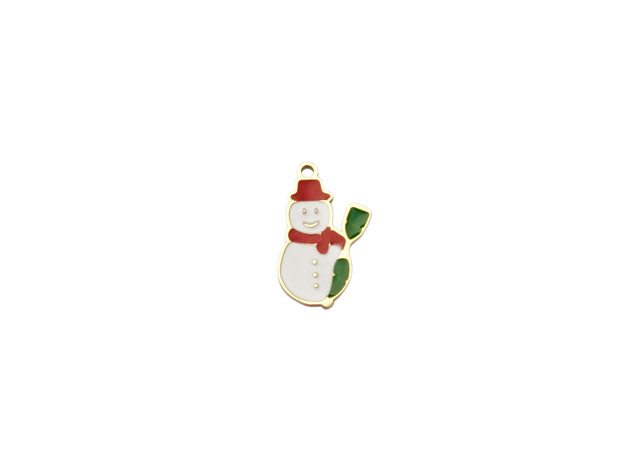 kleiner goldener Schmuckanhänger, Schneemann