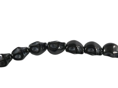 kleine schwarze Totenkopfperlen zum Auffädeln