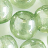 50 Gramm Glacis Großlochperlen 9x12mm Antik-Grün transparent
