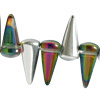 1 Strang (18 Stk) Glasperlen Spikes 6x14mm mit Metallicbeschichtung