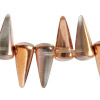 1 Strang (18 Stk) Glasperlen Spikes 6x14mm Capri-Gold