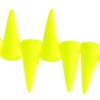 1 Strang (17 Stk) Glasperlen Spikes 7x17mm Neongelb