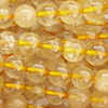 1 Strang (~38,5cm) Goldrutil Quarz Steinperlen, rund ~6,6mm
