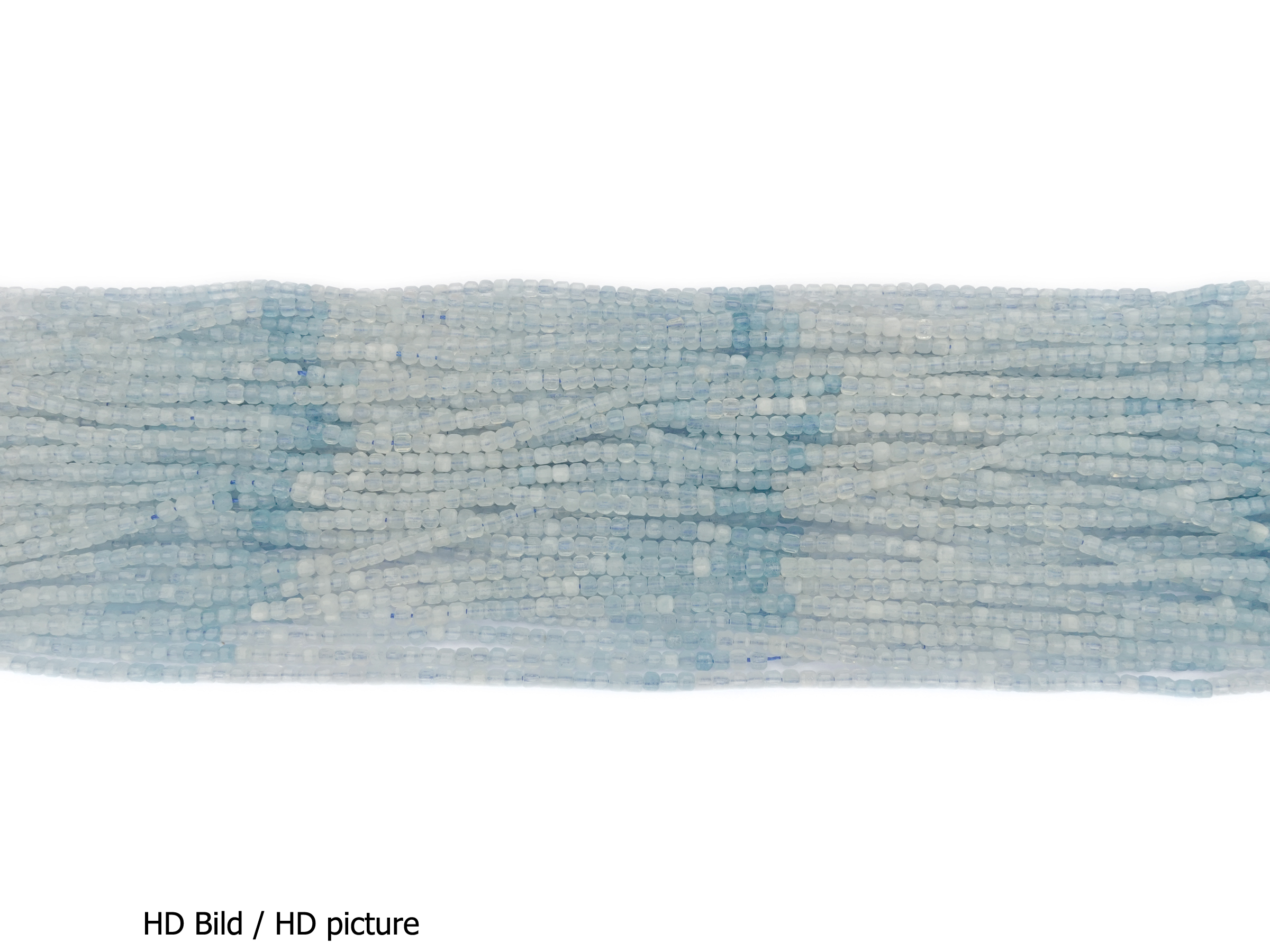 hellblaue würfelförmige Aquamarin Steinperlen 2mm - HD Bild