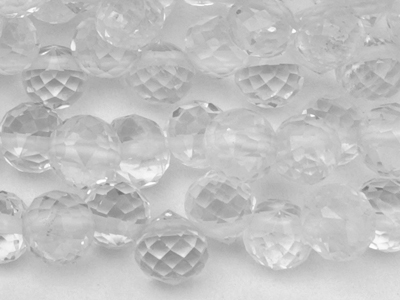 Bergkristall Steinperlen Tropfen Bömmel 6mm - Nahaufnahme