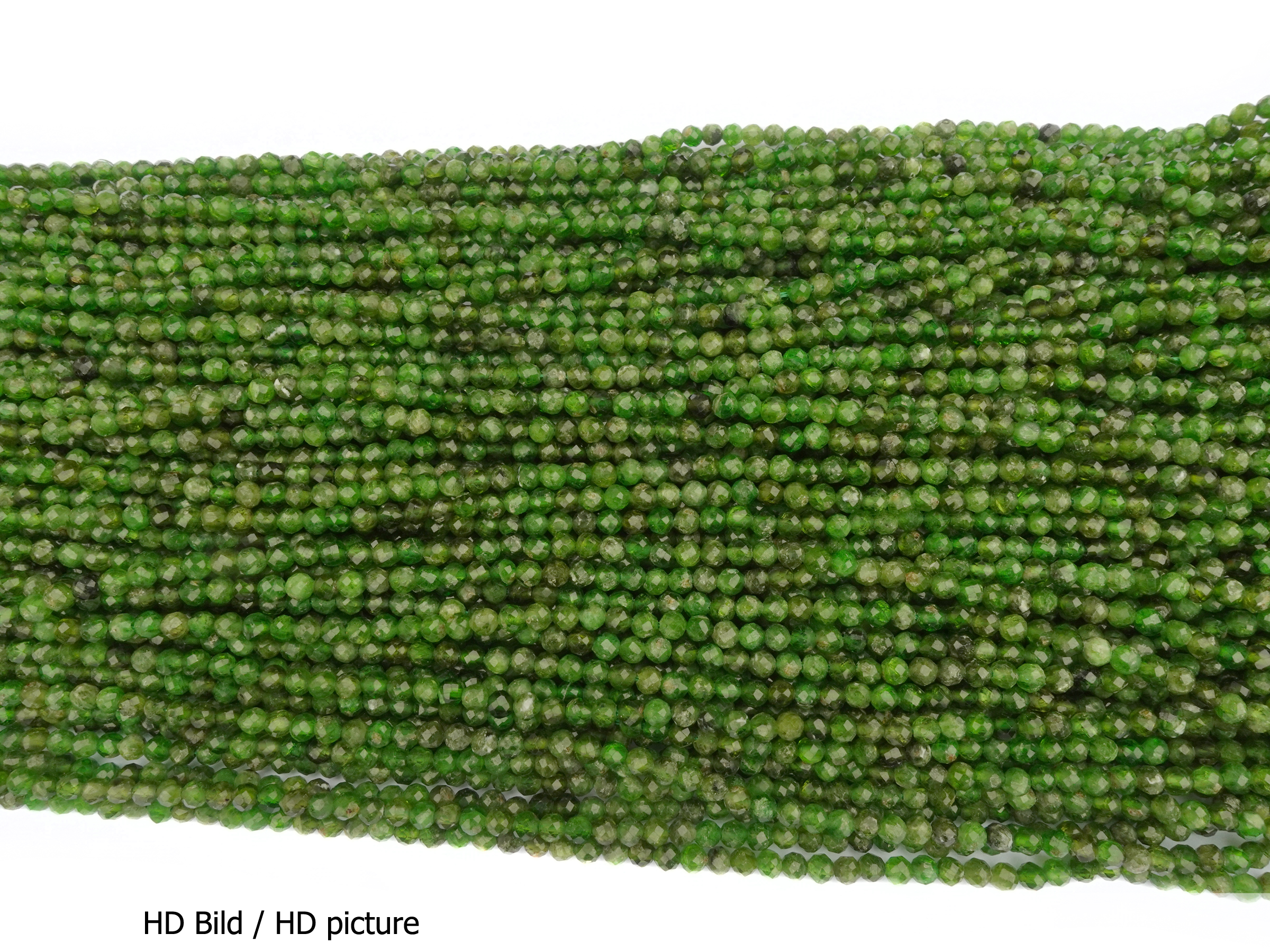 wunderschöne grüne facettierte Diopsid Steinperlen 3mm - HD 