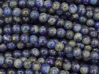runde Lapis Lazuli Steinperlen 4,1mm - Nahaufnahme