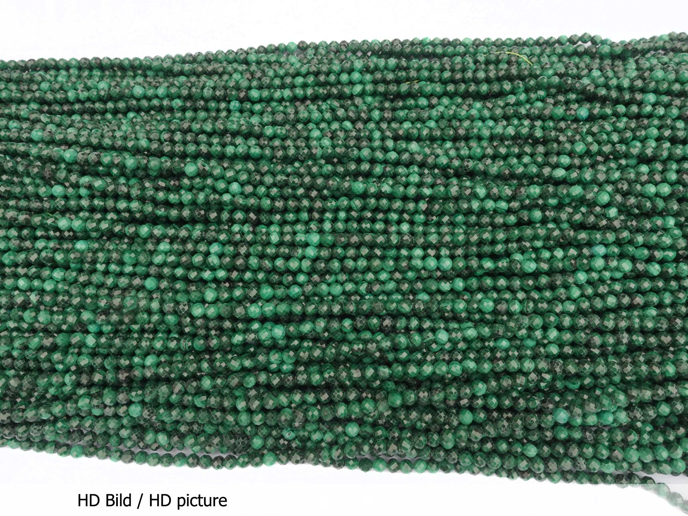facettierte Steinperlen Malachit 3mm - HD Bild