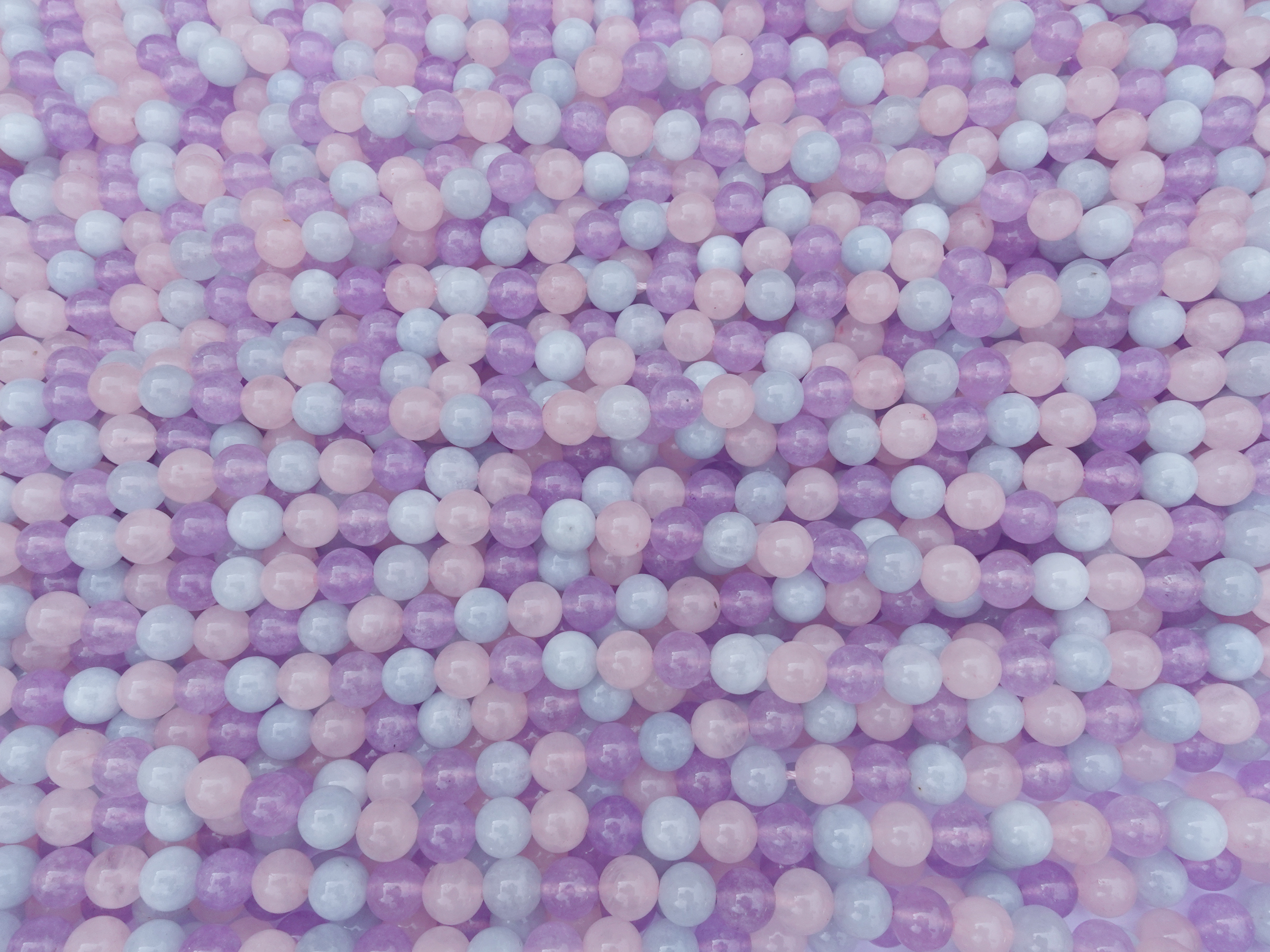 Morganit Steinperlen rund 6mm